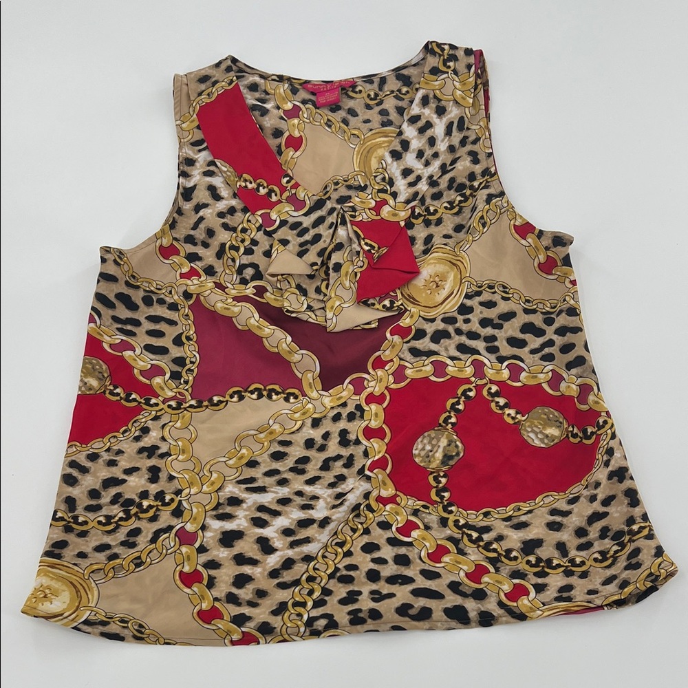 Sunny Leigh Chain Leopard Print Top‎ baroque resortwear mob wife